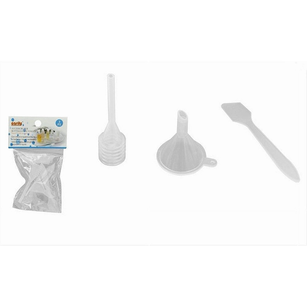Trade Shop - Set 3 Pz Mini Imbuto Contagocce Spatola Kit Da Viaggio Accessori Strumenti 79372 -