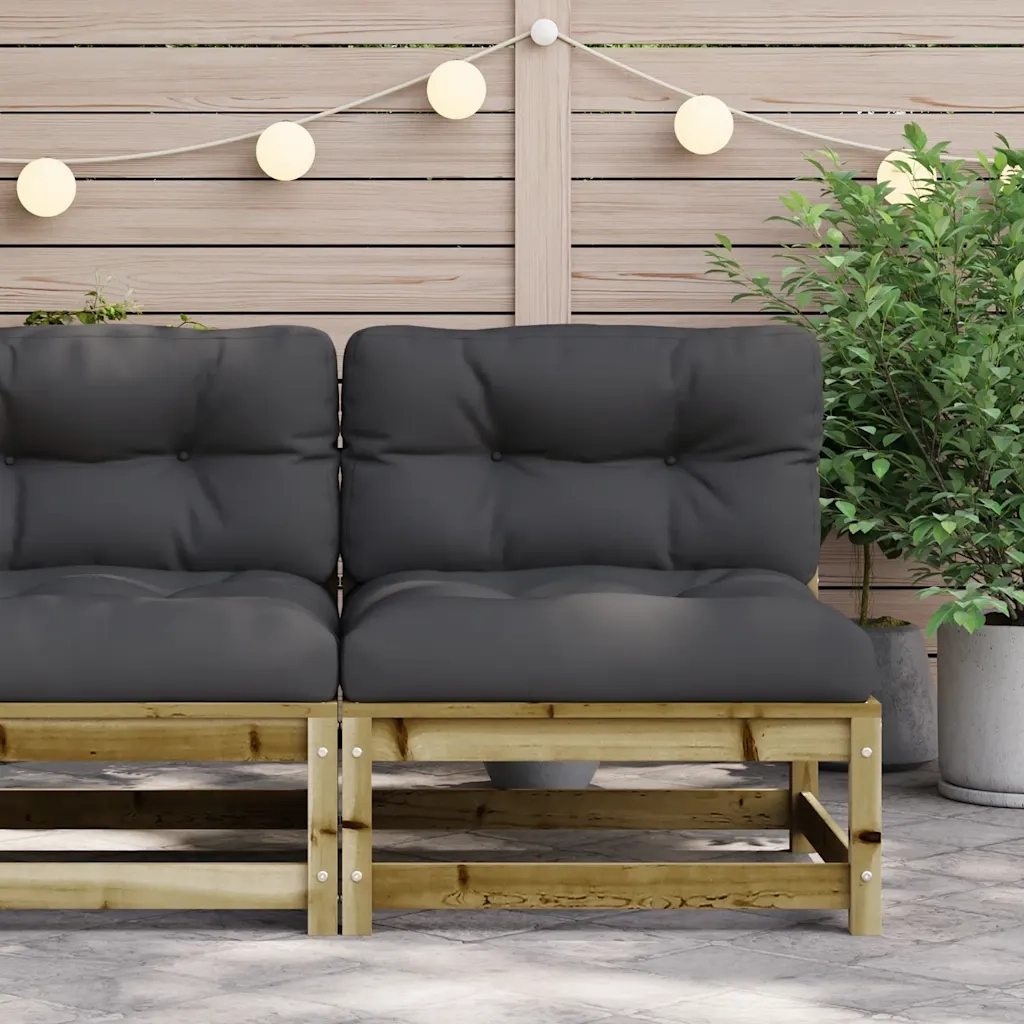 Divano Giardino Senza Braccioli Cuscini Legno Pino Impregnato 838084