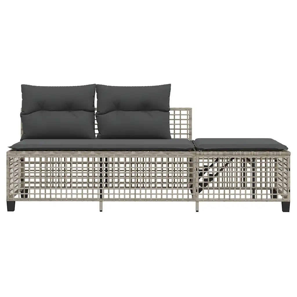 Divani da Giardino ad Angolo 3 pz Cuscini Grigio in Polyrattan