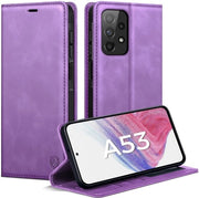 Portafoglio in pelle per Samsung Galaxy A53 - 360° Protezione - Chiusura magnetica - 3 tasche per carte - Pelle PU morbida - Portafoglio con chiusura a cerniera