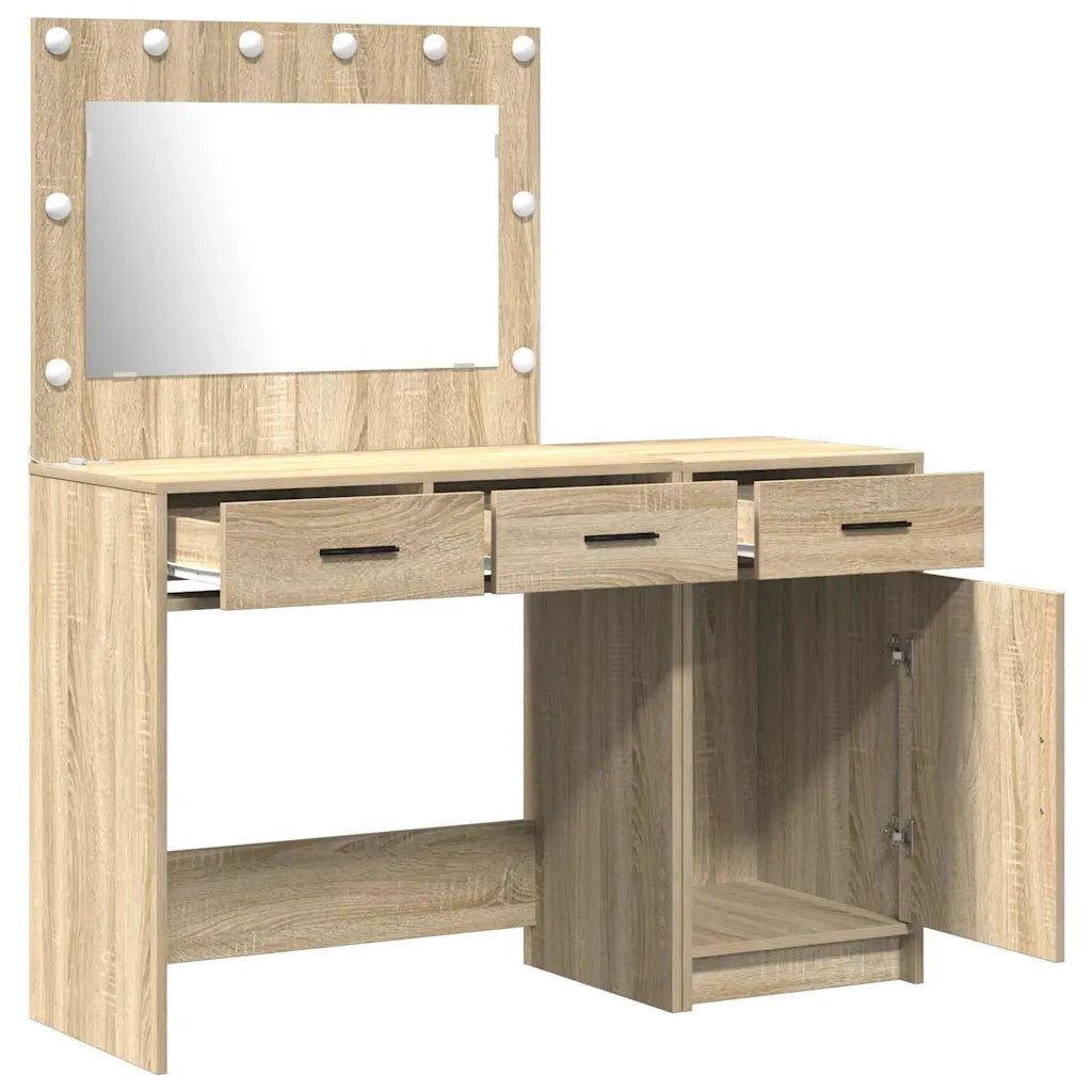 Tavolo da Trucco con cassetto 2 pcs Marrone Legno multistrato 3334229