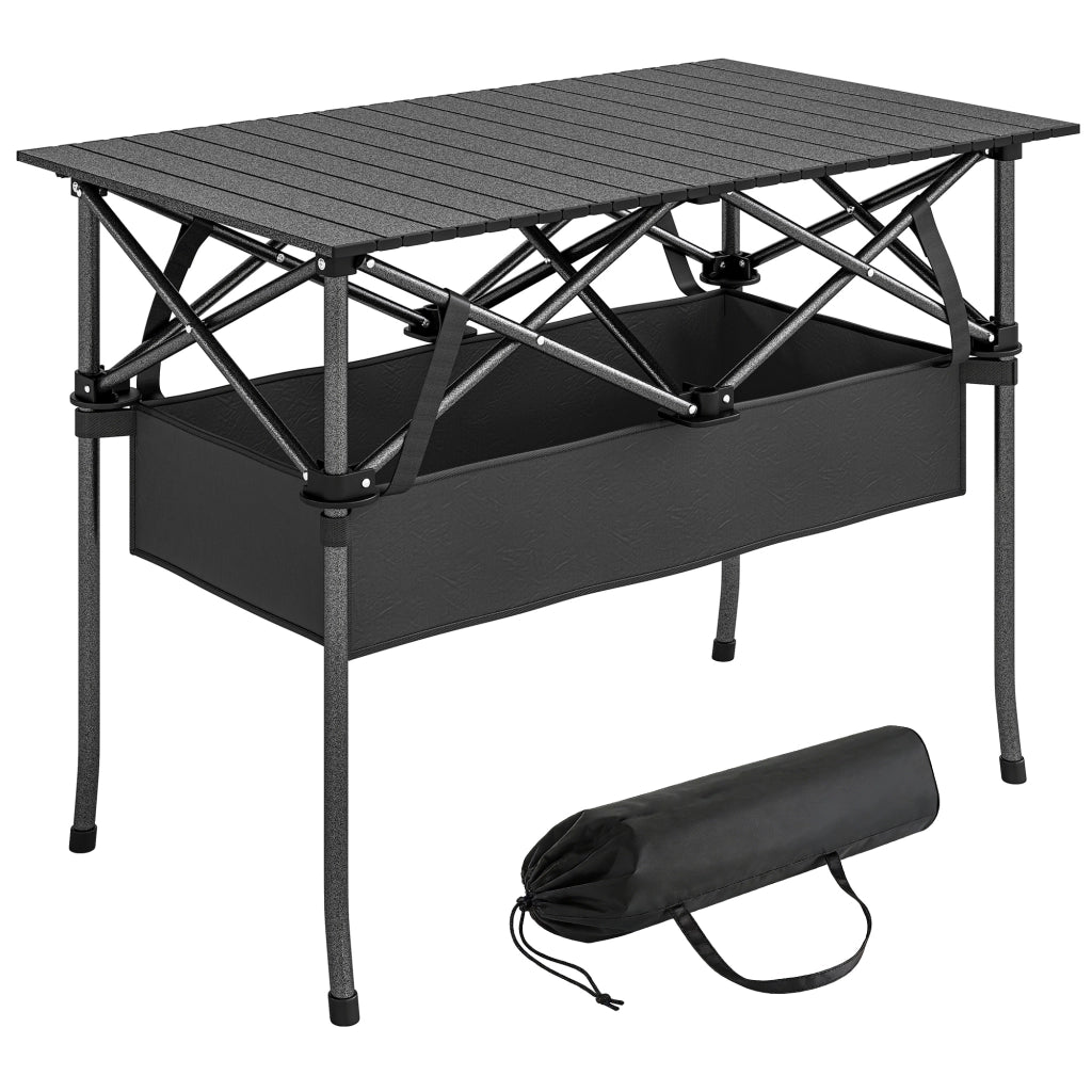 Tavolo da pranzo pieghevole ¨C zephmum ¨C nero, metallo, 93x55x68 cm