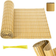 Schermo PVC per giardino - separazione balcone e giardino - schermo per terrazzo e giardino - colore bambù - 1,2x5m 2pz