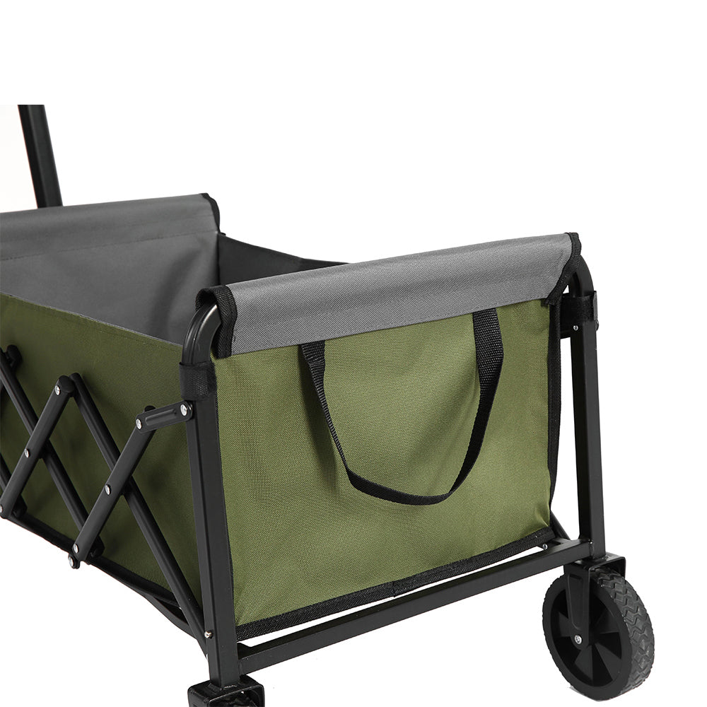 Carrello da spiaggia pieghevole - Xylo - Leggero e robusto con ruote - Verde militare