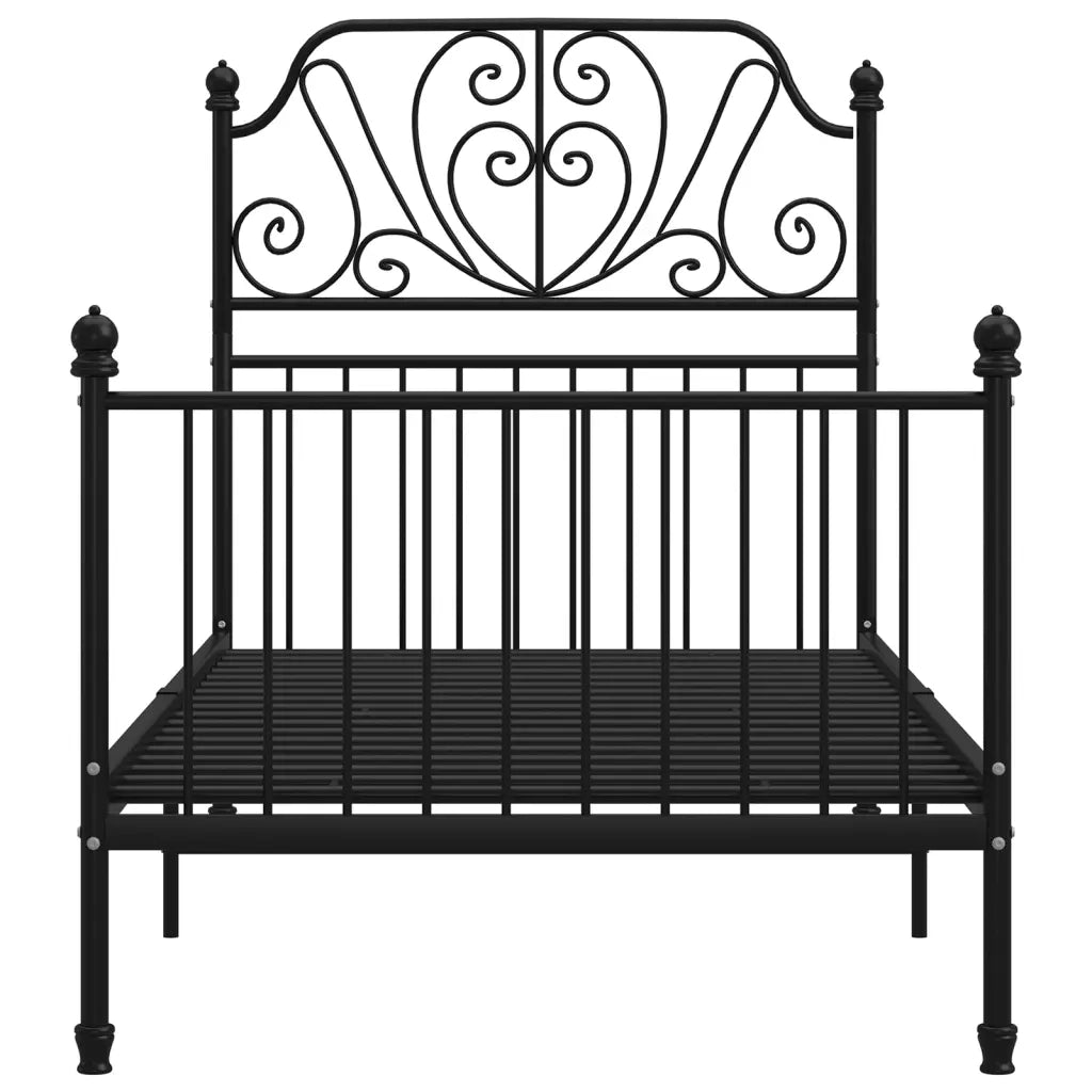 Giroletto-Struttura Letto Nero in Metallo 100x200 cm 959676