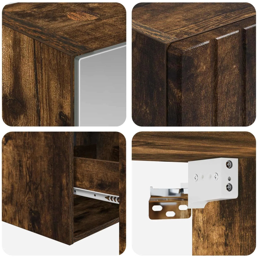 Set di Armadi da Bagno 5 pcs Rovere Fumo 43 x 16 x 62,5 cm 3407347