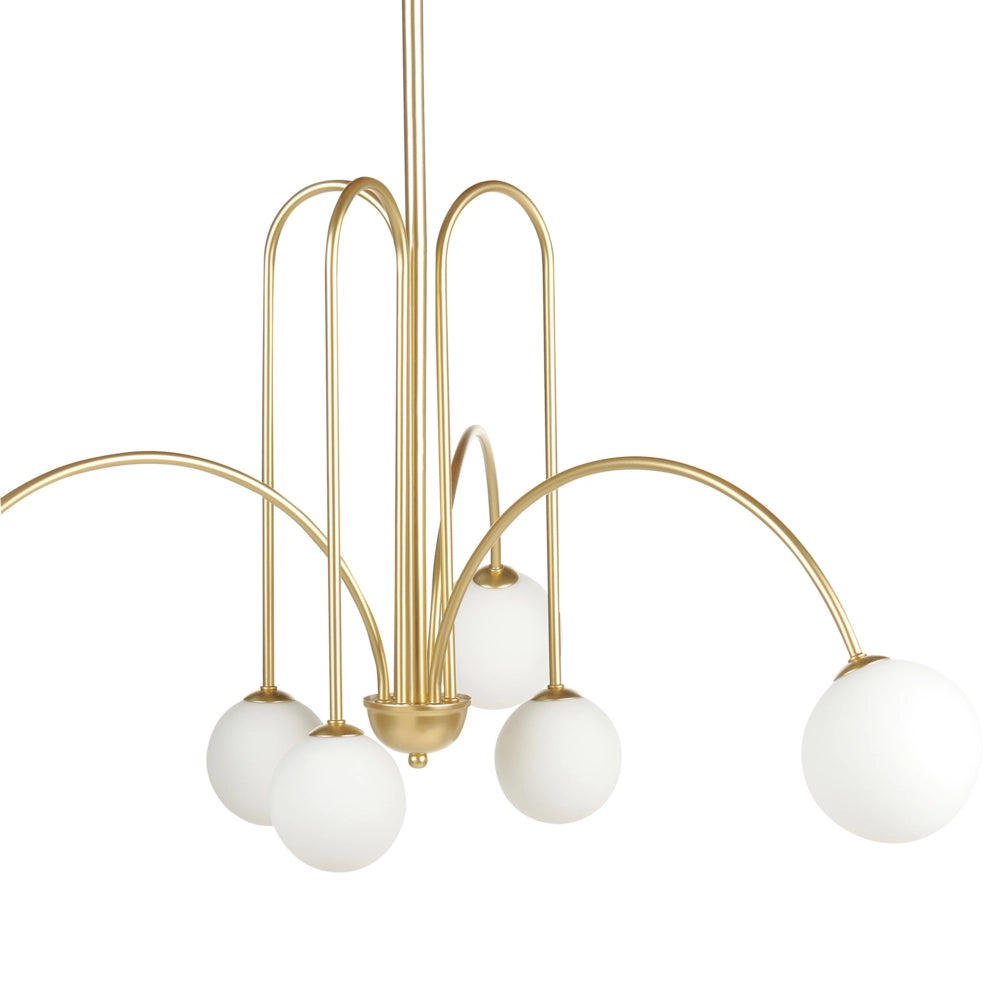 Lampadario in metallo oro e paralume in vetro stile moderno contemporaneo soggiorno sala da pranzo