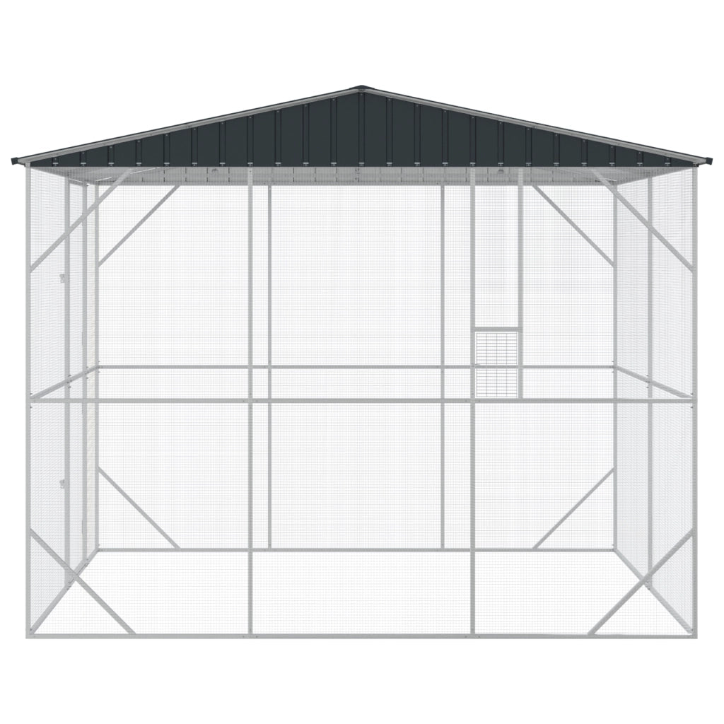Voliera per Uccelli Antracite 310x227x247 cm Acciaio