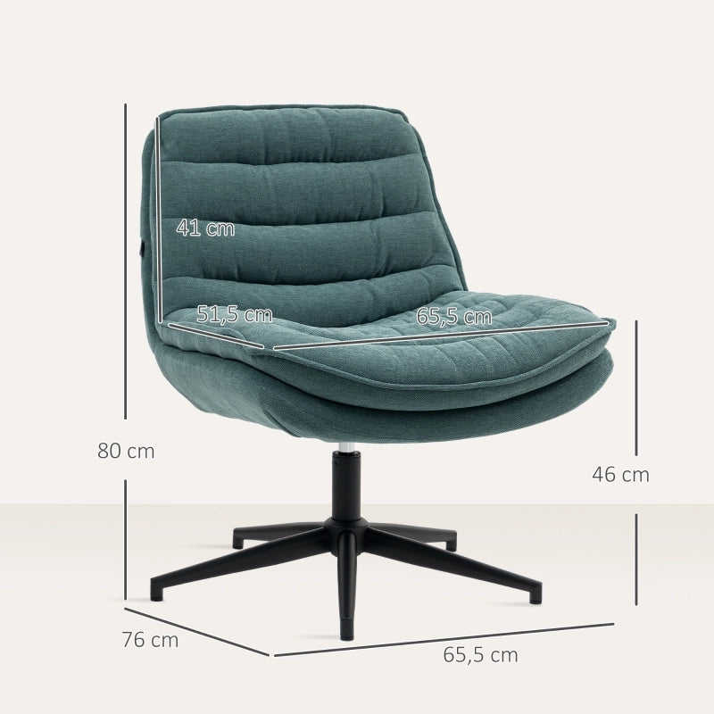 Sedia da ufficio girevole senza braccioli con seduta ampia e schienale ergonomico in poliestere verde scuro