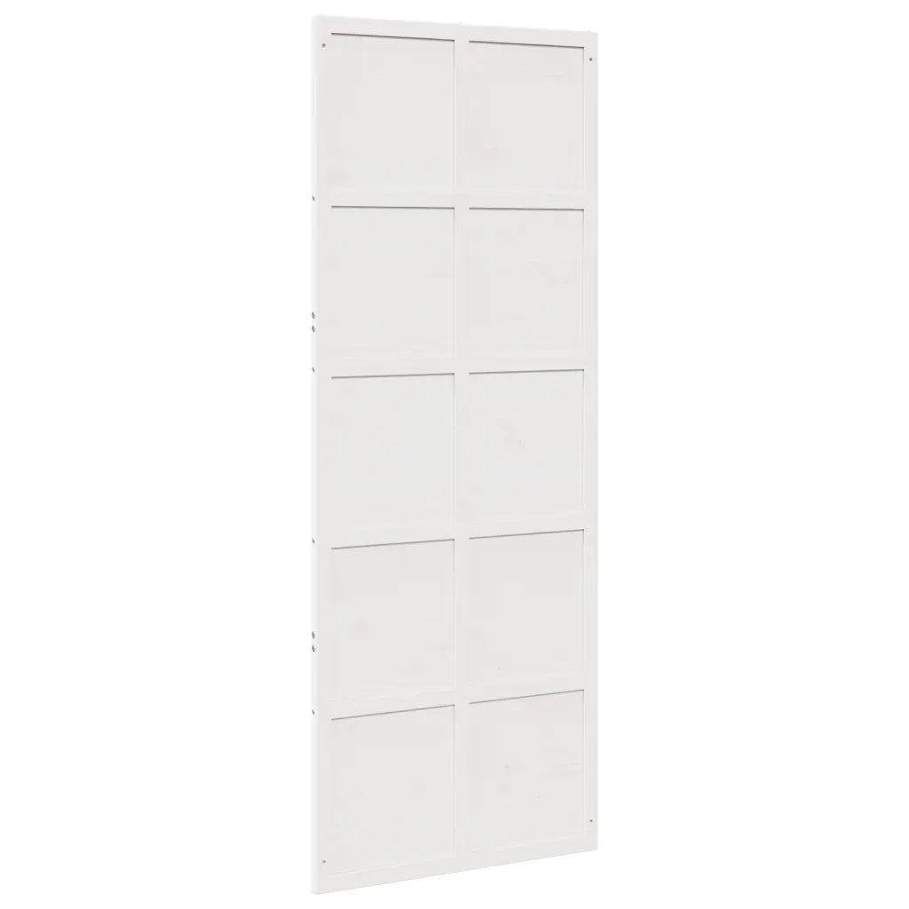 Porta del Granaio Bianca 80x208 cm in Legno Massello di Pino 850645