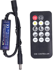 Mini Controller di Luminosità a RF a LED - Comando a Distanza - 20 metro di Raggio d'Azione - Per Uso Domestico - Ideale - Adatto per Diversi Tipi di Lampade