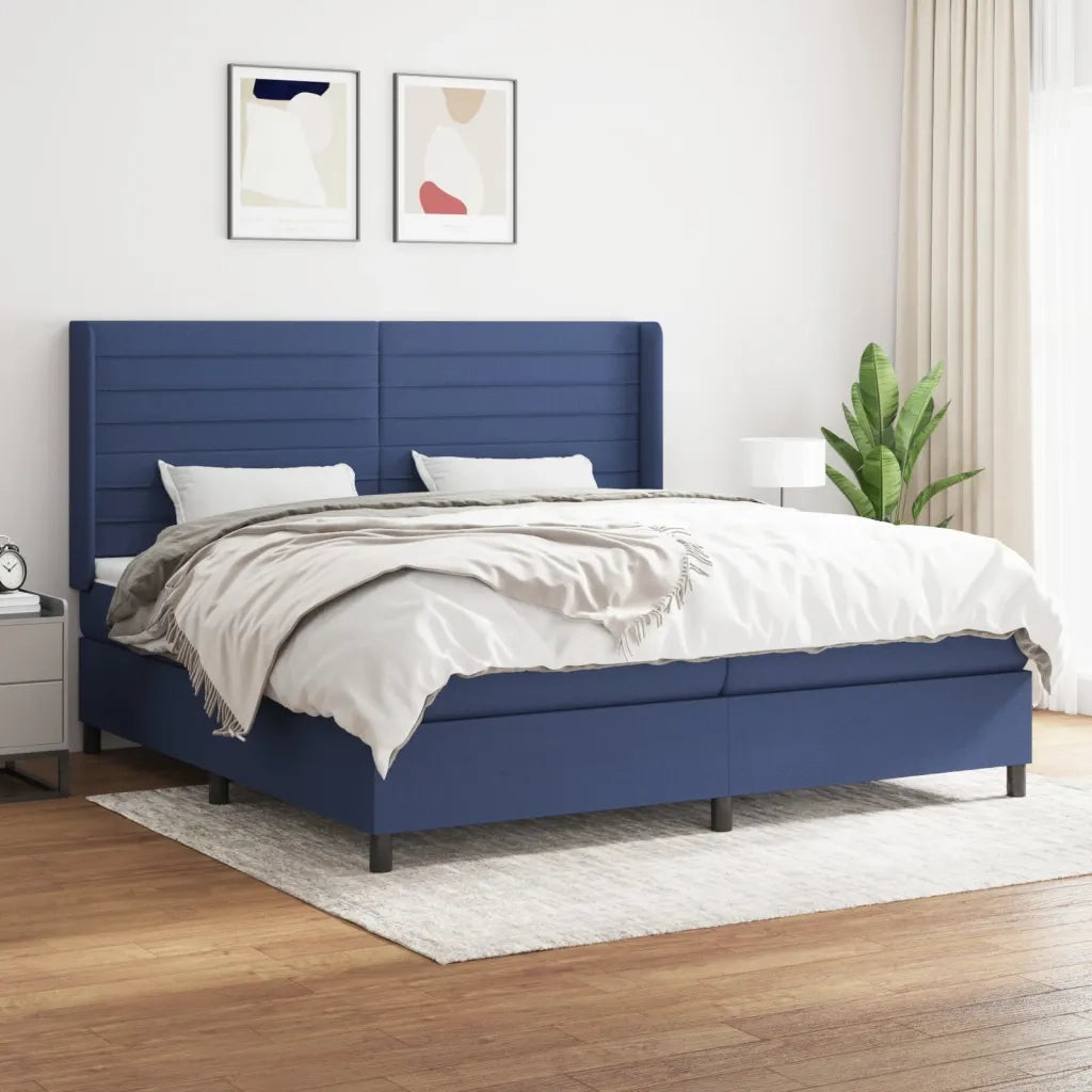 Giroletto a Molle con Materasso Blu 200x200 cm in Tessuto cod mxl 34045