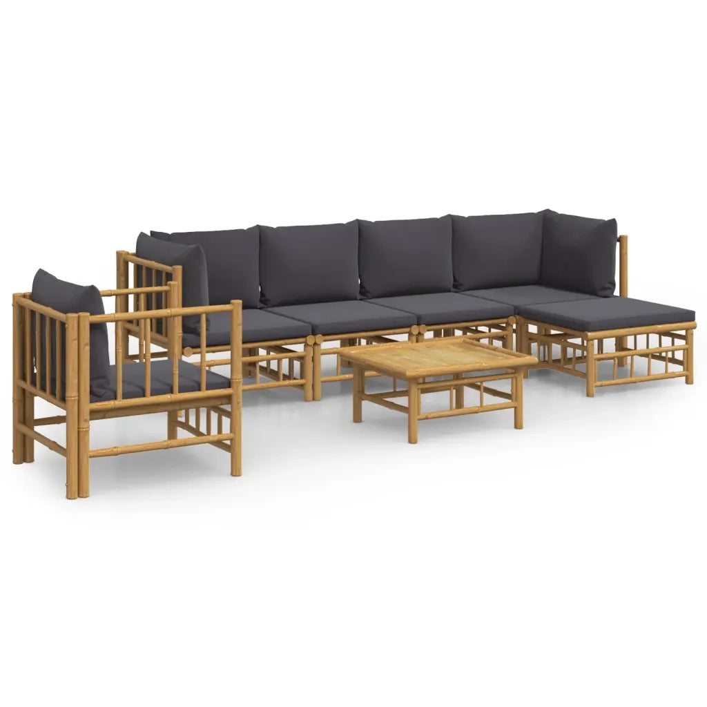 Set Salotto da Giardino 7pz con Cuscini Grigio Scuro BambÃ¹cod mxl 101121