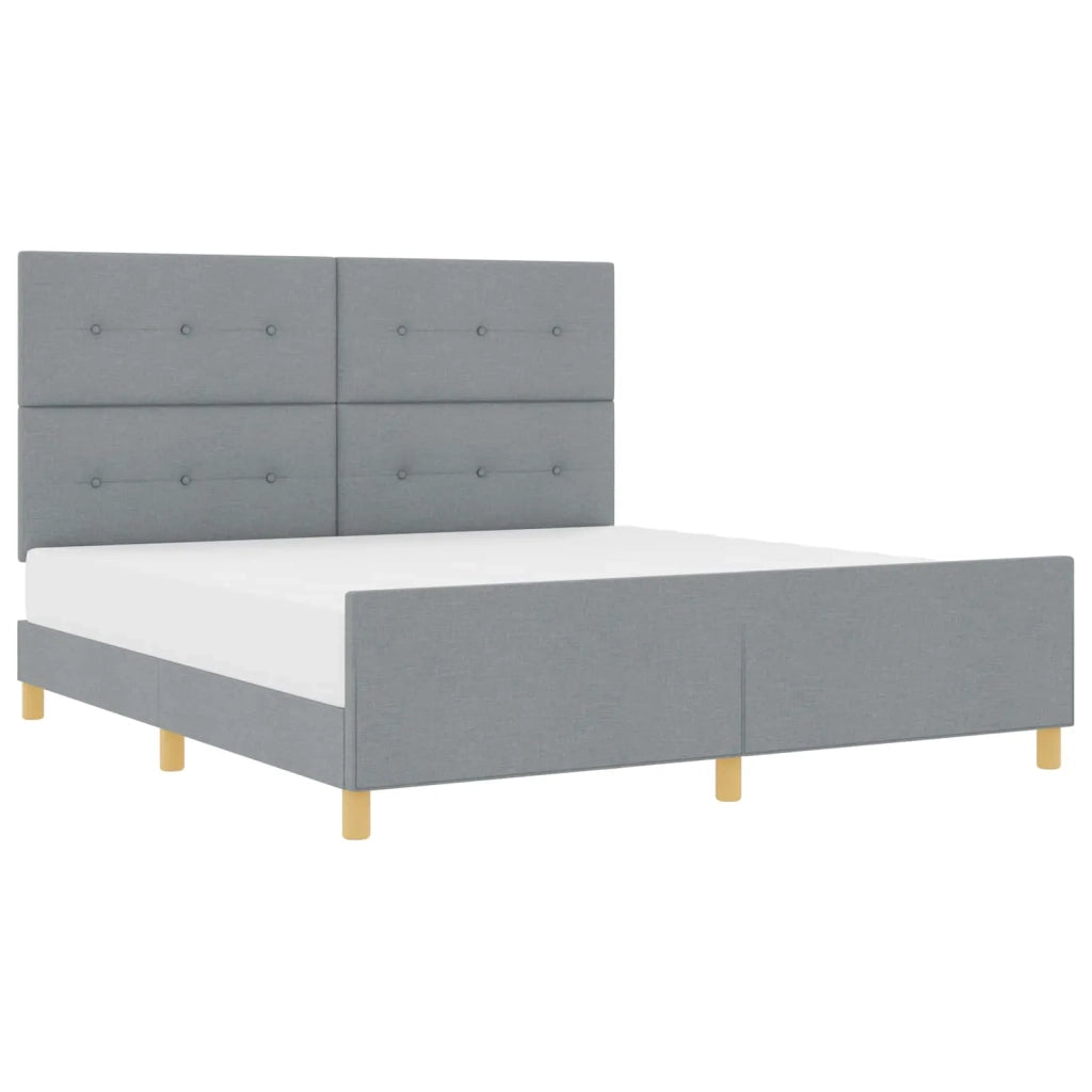 Struttura del letto-Giroletto Grigio chiaro 180 x 200 cm Tessuto 412648