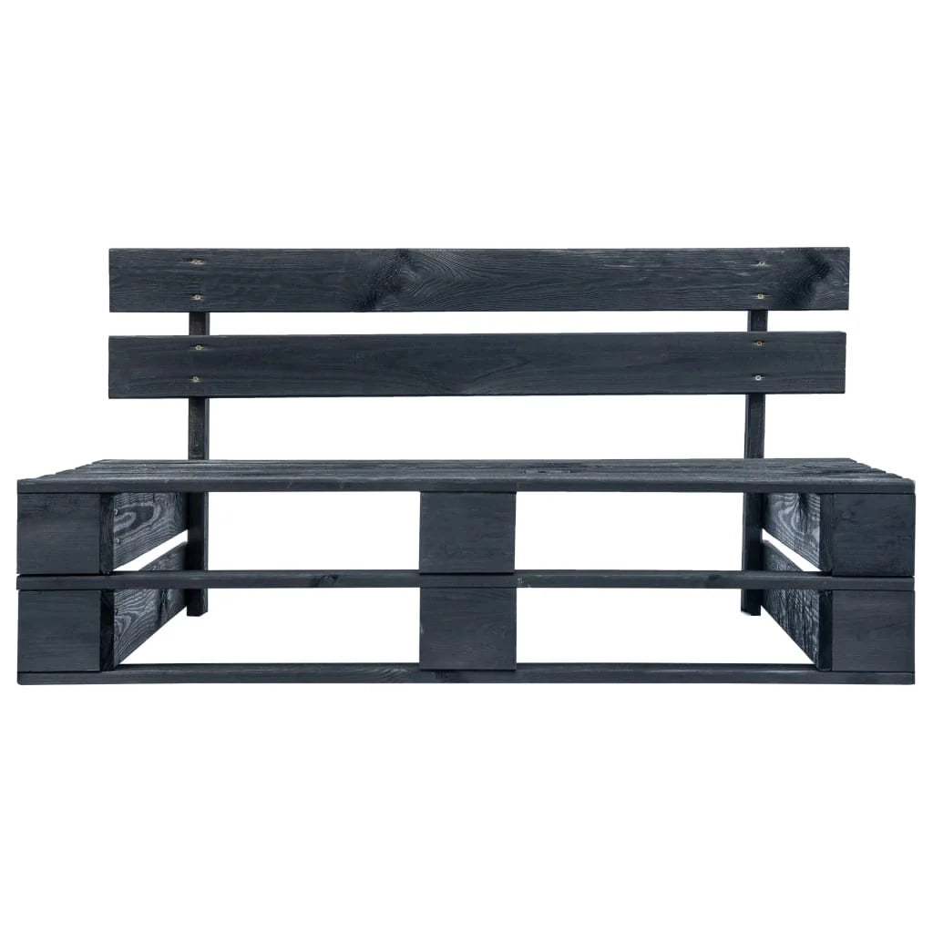 Panca da giardino mobili da esterno per patio terrazza pallet da giardino legno nero 02_0011838