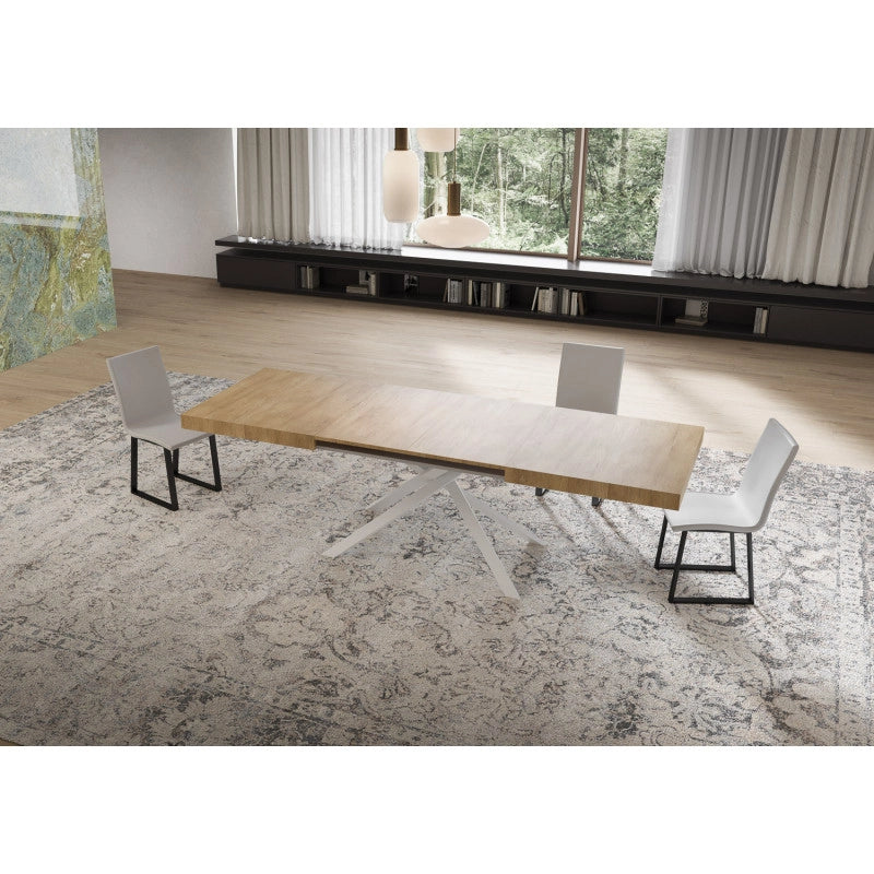 Tavolo allungabile 160/244x80 cm Niket telaio Bianche - Noce