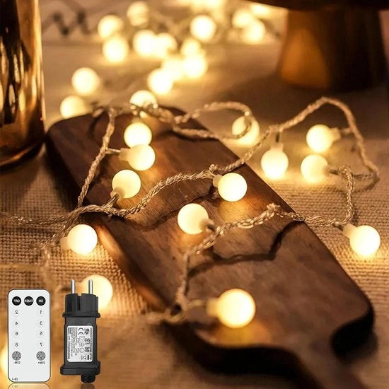 Illuminazione da tenda Cavo di illuminazione esterno 15m 120 led 8 modi e funzione del marchio catene di illuminazione - Natale matrimonio festa giardino - bianco caldo