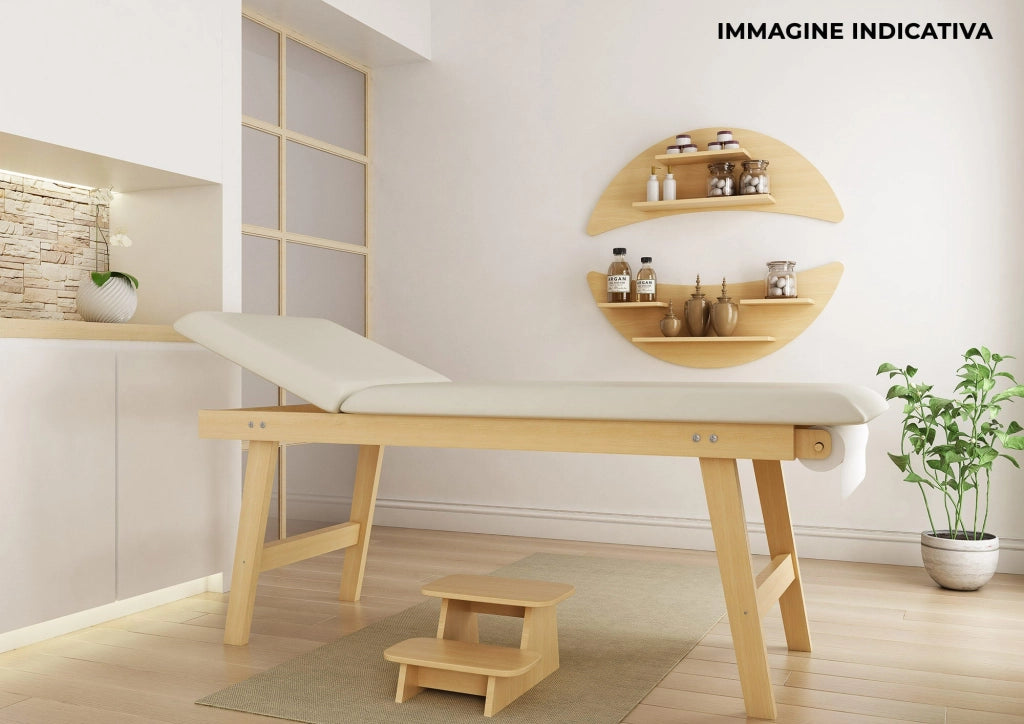 Lettino da Massaggio Visita Fisioterapia Fisso 2 Sezioni 190x70x75 cm 200Kg Beige