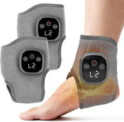 Verduttore di calore a doppia massa per massaggi ai piedi - rilassamento dei piedi e delle caviglie - massaggiatore multifunzionale - 3 modalità - 4 intensità di riscaldamento - portatile - per uso domestico - portatile per viaggi - 2 set - grigio