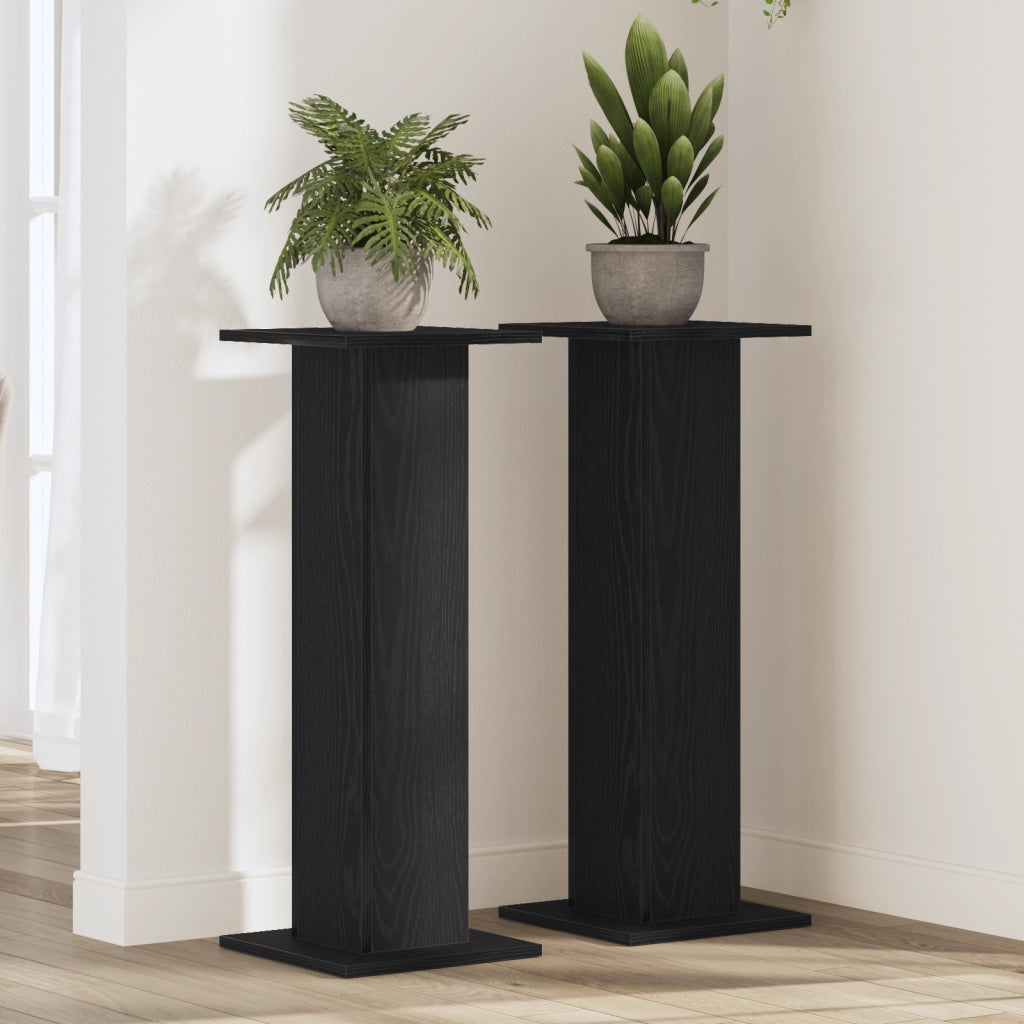 Porta piante 2 pz Quercia nera 30x30x80 cm Legno ingegnerizzato