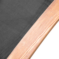 Lettino Prendisole Chaise Longue 165x72x86 cm in Legno e Tessuto a Rete Nero
