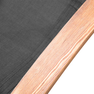 Lettino Prendisole Chaise Longue 165x72x86 cm in Legno e Tessuto a Rete Nero