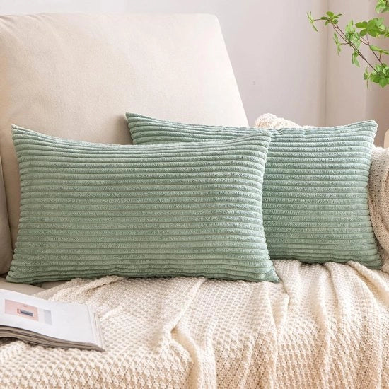Cuscino di protezione in felpa - 30 x 50 cm - verde chiaro - decorativo e morbido
