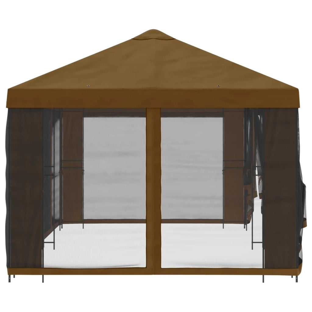 Gazebo con pareti laterali 6 x 3 m Tortora Poliestere e Acciaio 3376024