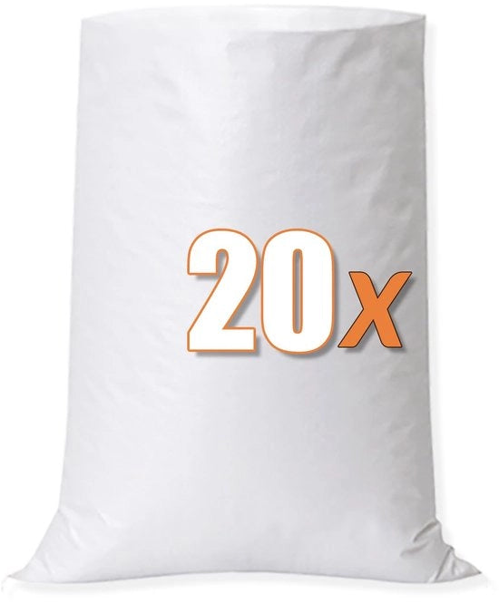 20 sacchi di stoffa in PP, 50 x 90 cm, grandi borse robuste, sacchi di grano, sacchi di trasporto, sacchi di sabbia, sacchi di archiviazione - capacità di carico 50 kg