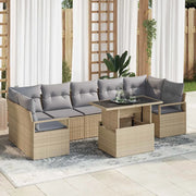 Set Divano da Giardino 8 pcs Beige e Grigio Chiaro polyrattan 3348776
