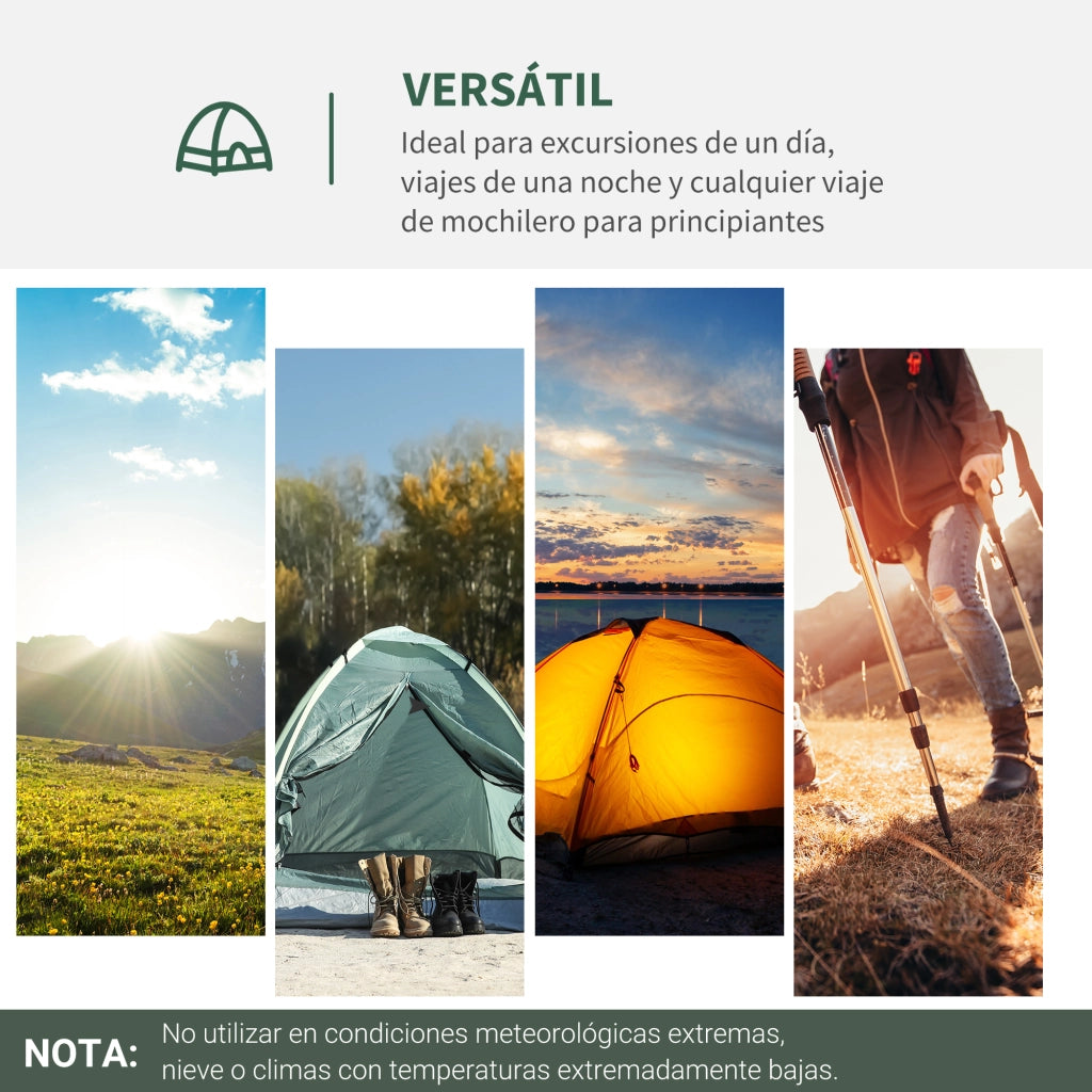 Tenda da campeggio pieghevole con 2 finestre a rete e borsa di trasporto ¨C Minimal ¨C 206x152x110 cm verde