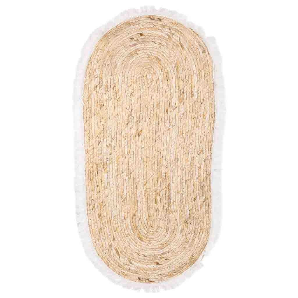 Tappeto marrone in fibra naturale intrecciato a mano 100x50x1h