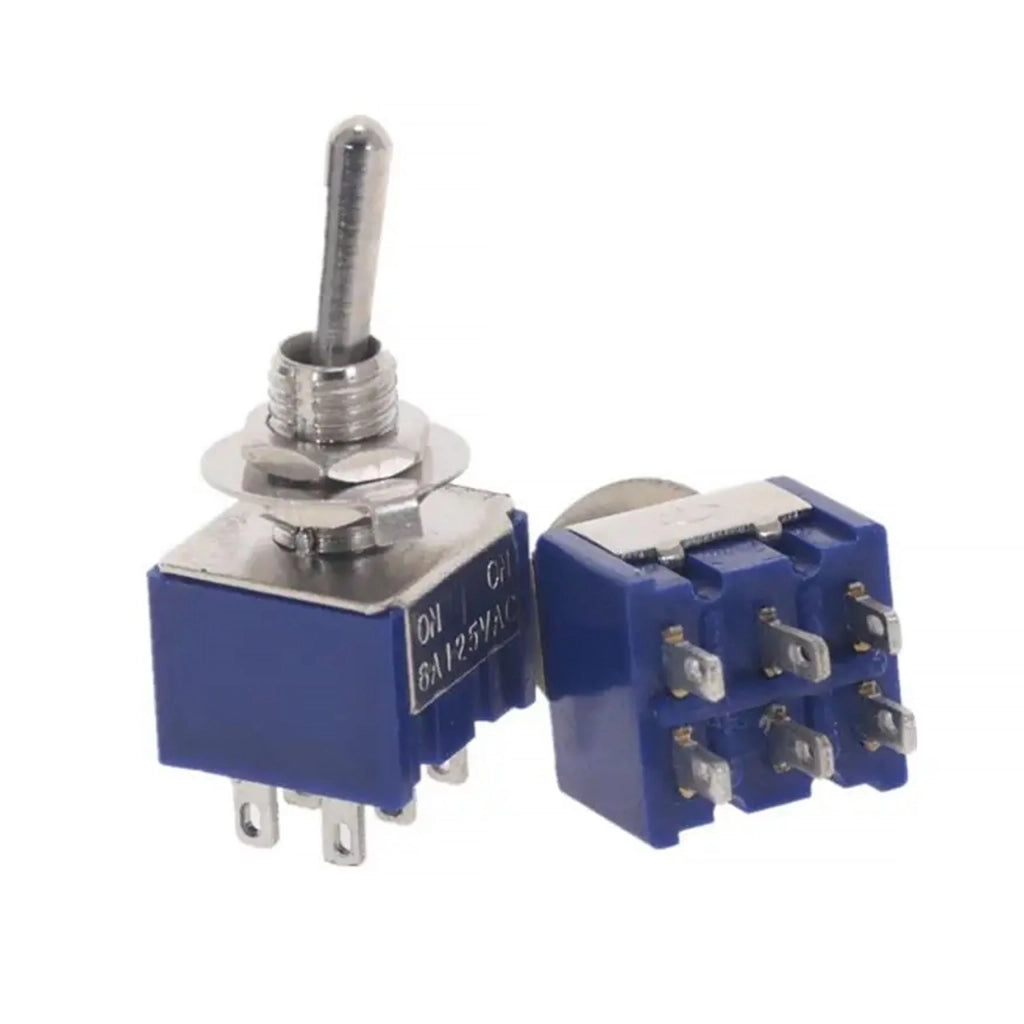 Interruttore a Levetta MTS-202 ON-ON – Alta Qualità, 3A 250V / 6A 125V | 6 Contatti, 2 Posizioni