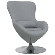 Poltrona | Sedia Relax uovo Grigio chiaro 63 x 73 x 90 cm Tessuto