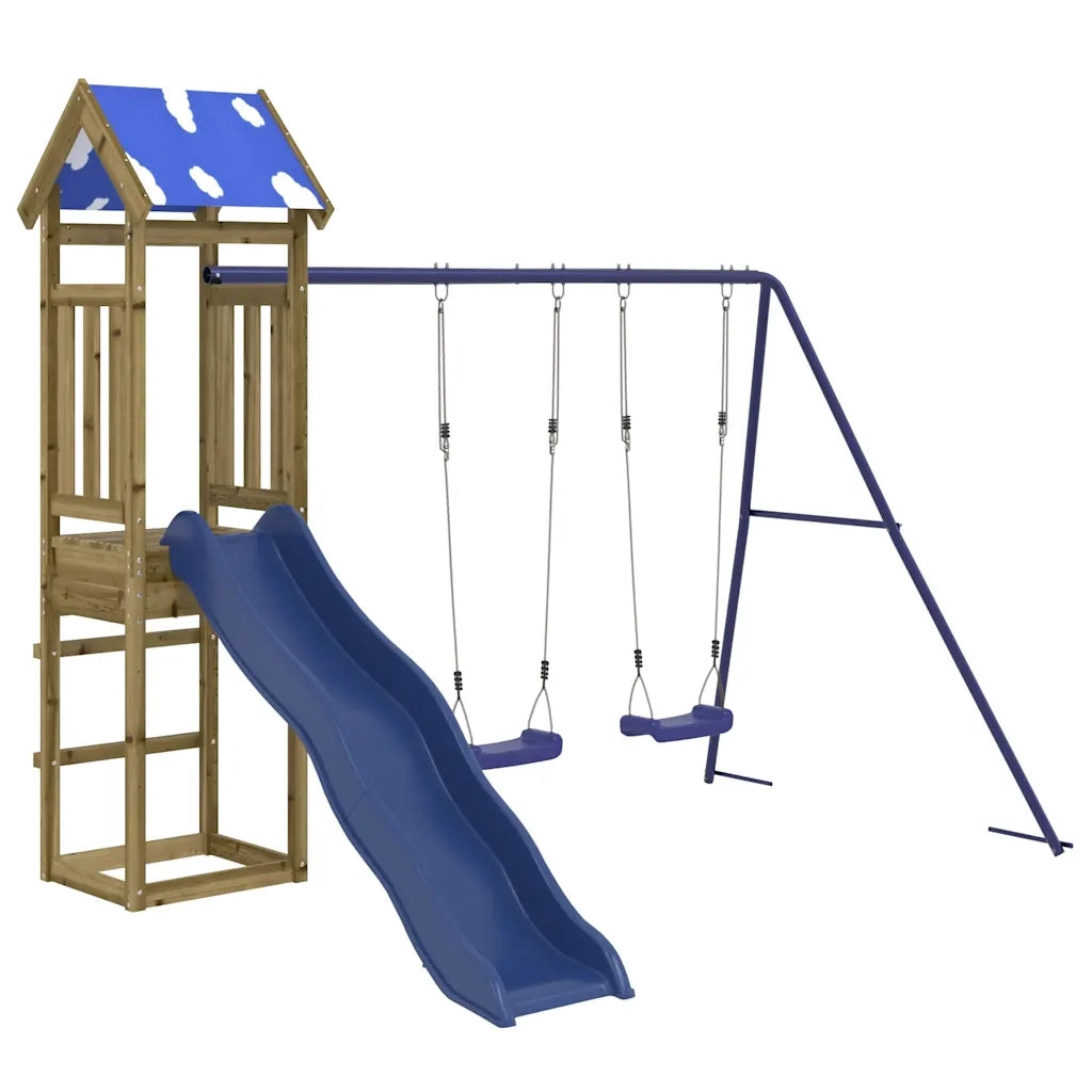 Set da Gioco da Esterno in Legno di Pino Impregnato