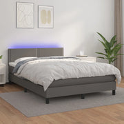 Giroletto Molle con Materasso e LED Grigio 140x190cm Similpelle 3134163