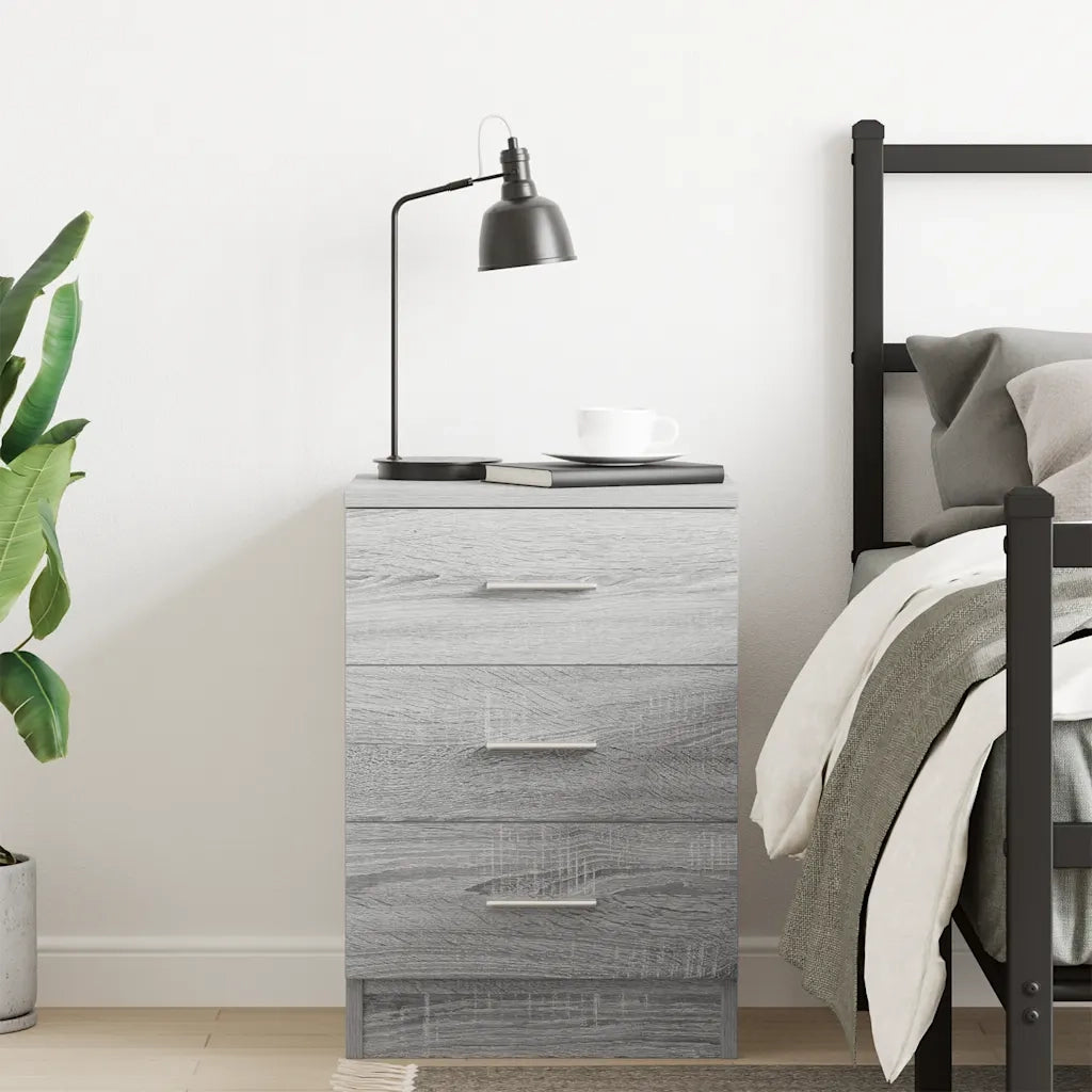Comodino Grigio Sonoma 38x35x56 cm in Legno Multistrato cod mxl 30455