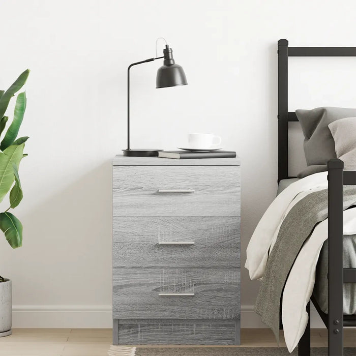 Comodino Grigio Sonoma 38x35x56 cm in Legno Multistrato cod mxl 30455