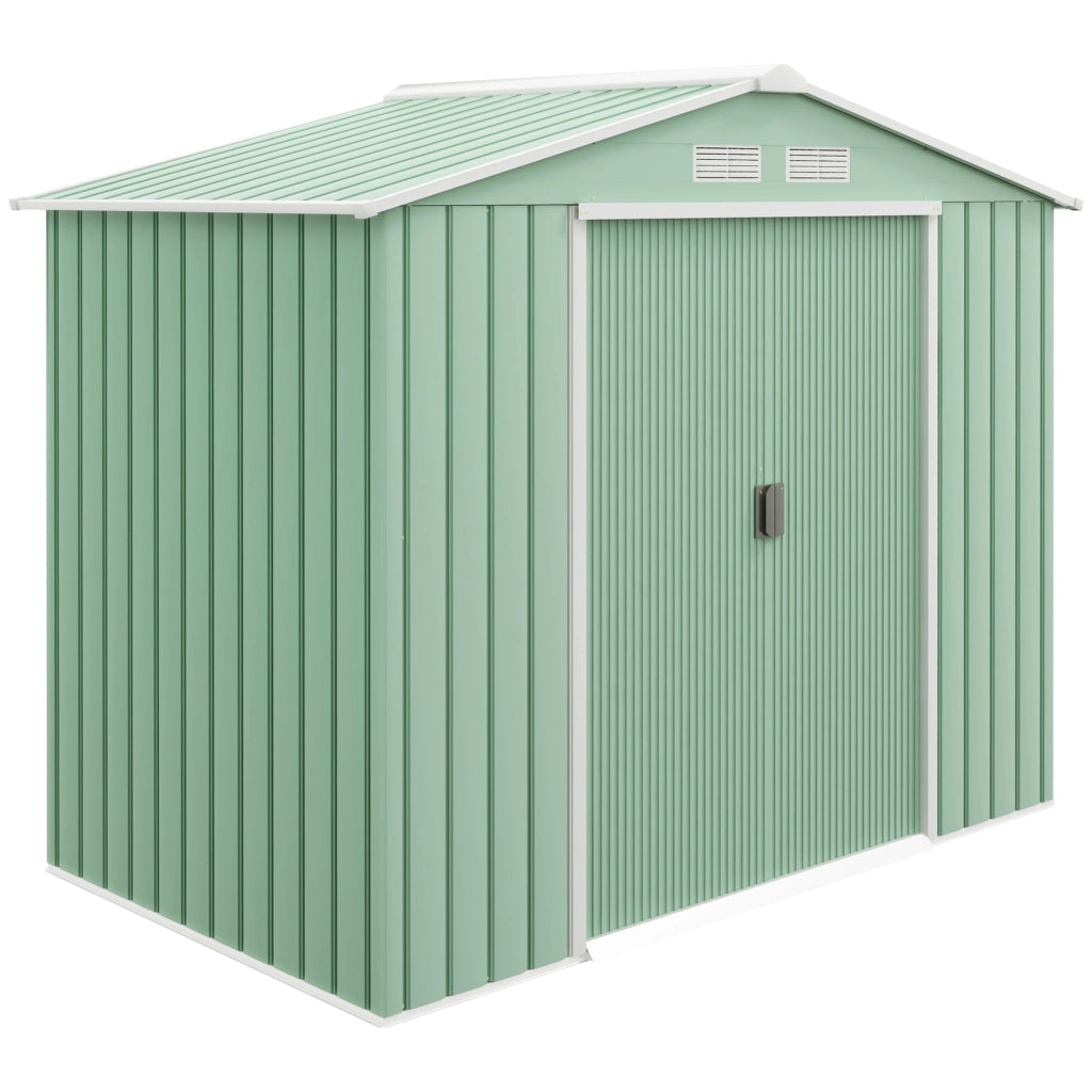 CASA DA GIARDINO con porte scorrevoli 213x130x185 cm Acciaio Verde