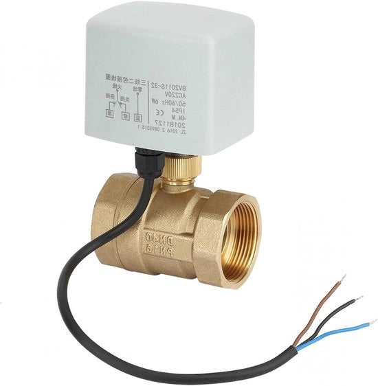 Valvola a Sfera Elettrica 2 Vie AC220V DN40 1-1/2" 3 Fili Acciaio di Rame