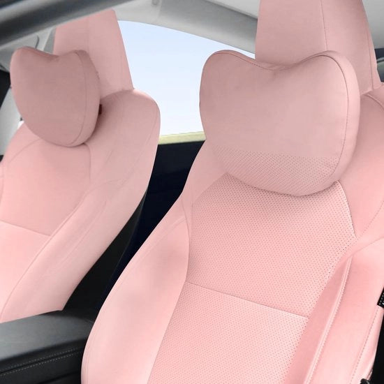 Cuscini Auto - Ergonomici - Ortopedici - Cuscini di Supporto per la Colonna Vertebrale - Cuscini per la Testa e il Collo per il Comfort - Accessori di Interno - 2 Pezzi - Rosa