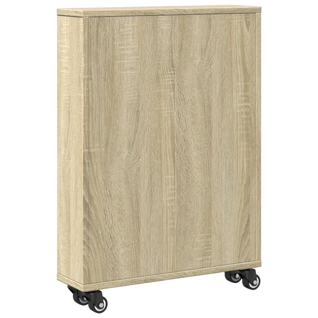 Carrello portaoggetti stretto in rovere Sonoma 48x13x68 cm in legno ingegnerizzato 855225