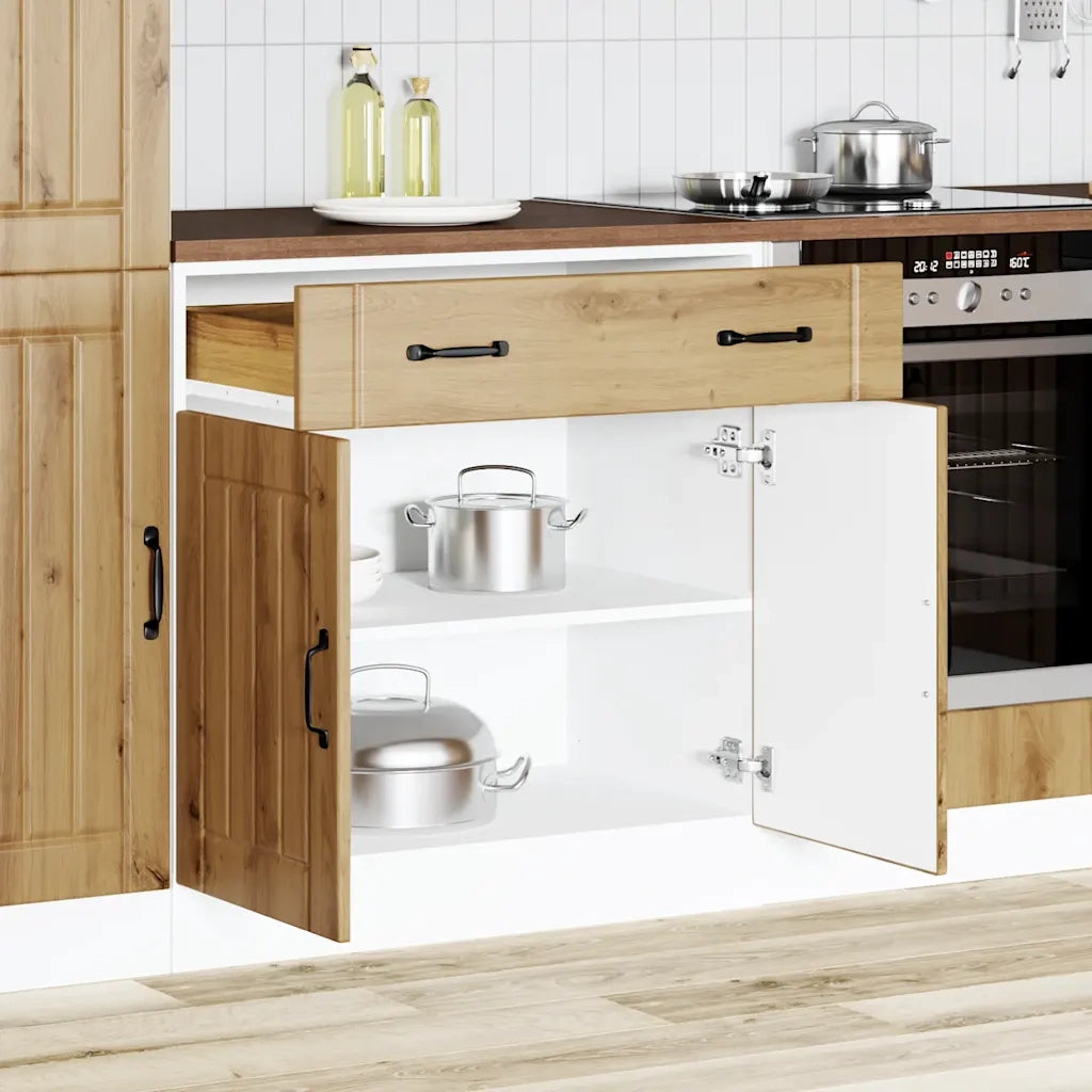 Base da Cucina Lucca Rovere Artigianale in Legno Multistrato 853746