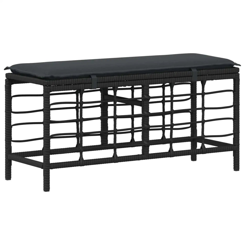 Set da Pranzo per Giardino con cuscino 3 pcs Nero e Grigio 42026756