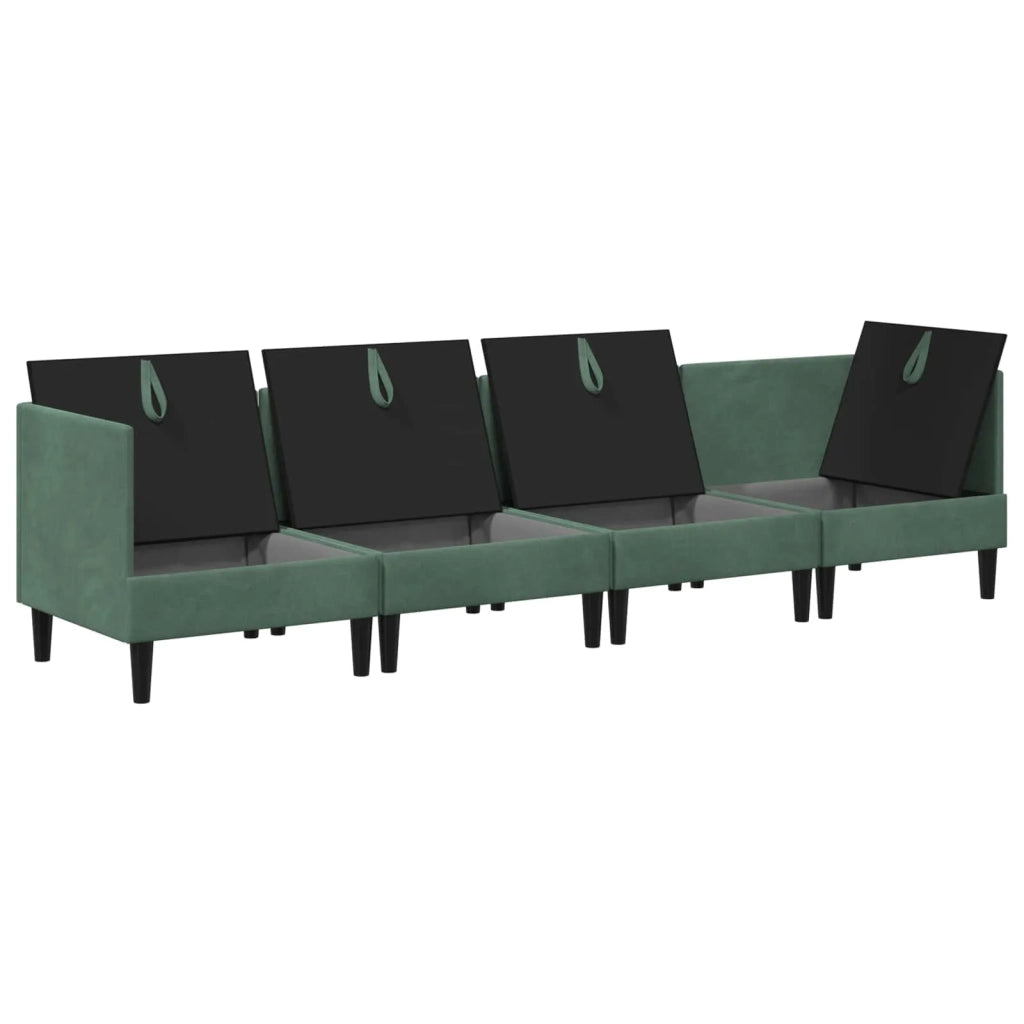 Set di mobili per il soggiorno 4 pcs Verde Mare Velluto 3413774