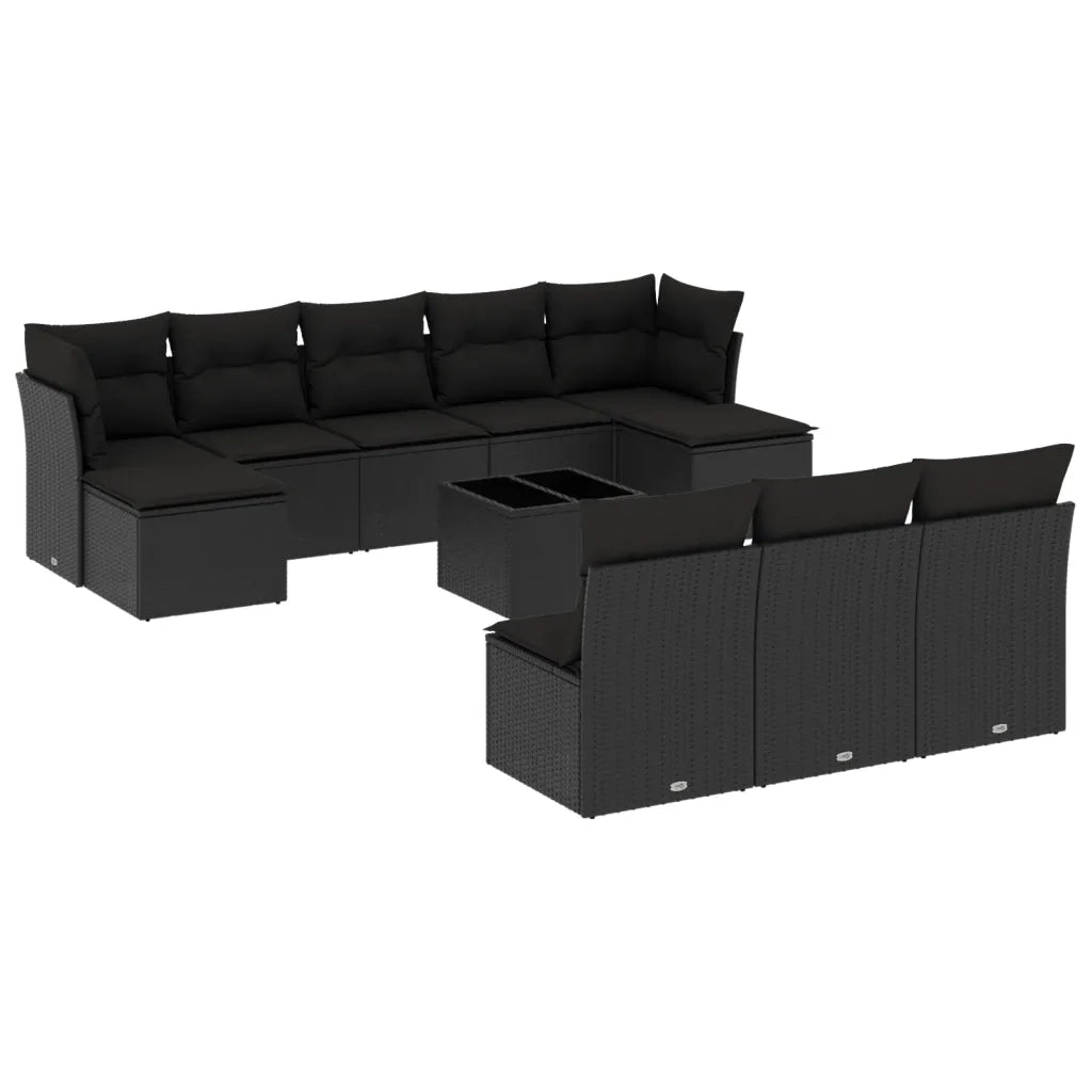 Set Divani da Giardino 11 pz con Cuscini in Polyrattan Nerocod mxl 111773