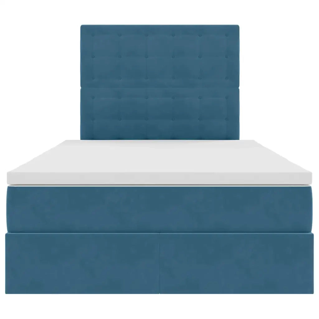 Letto con contenitore LED e materasso Blu Scuro 120 x 200 cm