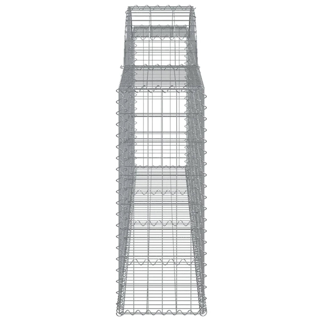 Cestini gabbioni recinzione a gabbia muro di contenimento ad arco 13 pezzi 300 x 30 x 80/100 cm ferro zincato argento 02_0040390