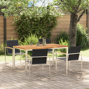 Set da pranzo da giardino  5 pezzi in legno massiccio di teak