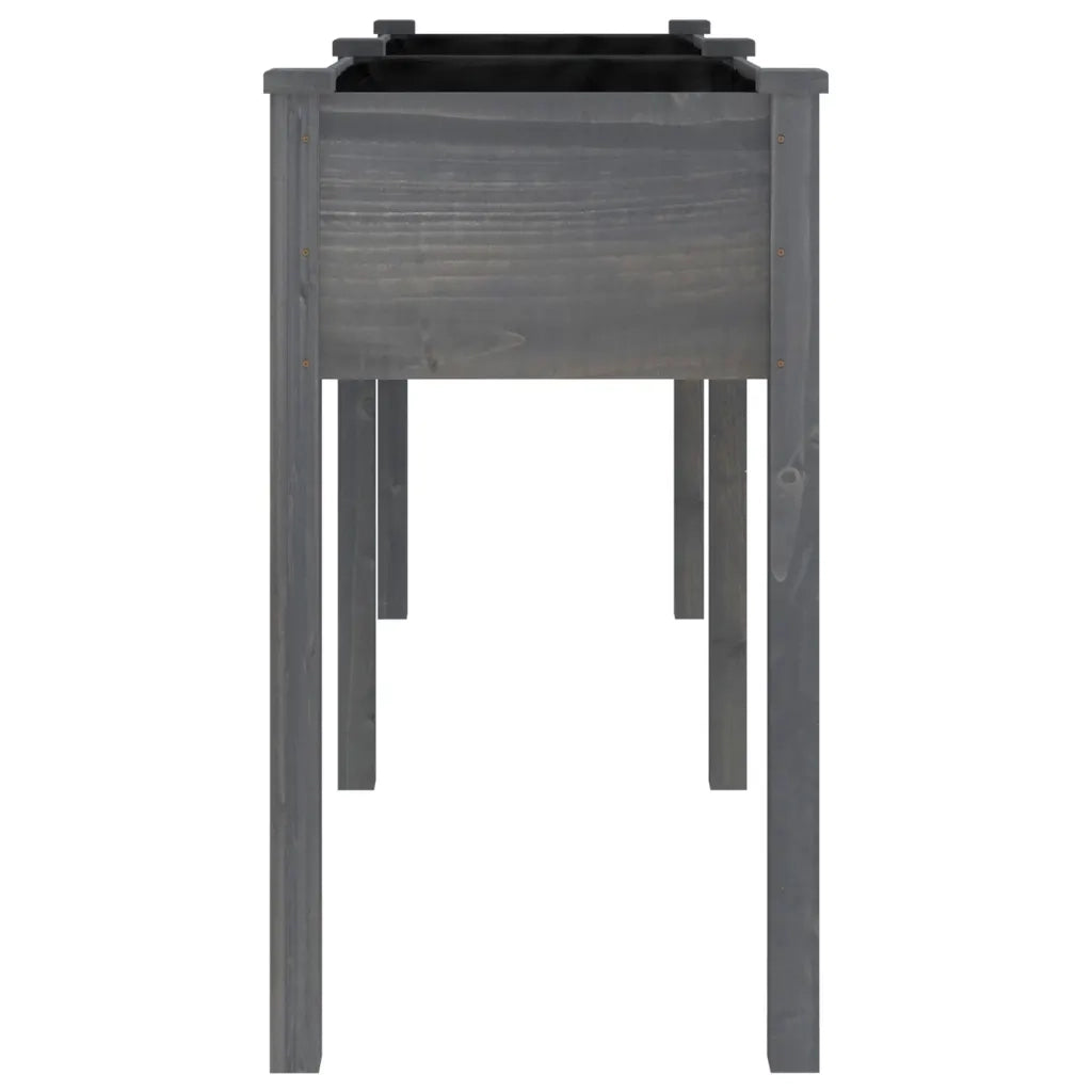 Fioriera con Fodera-Vaso-Contenitore per Piante Grigia 161x45x76cm Legno Massello di Abete
